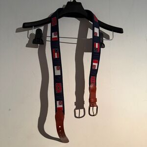 Leather Man Ltd Belt Leather historical southern flags 44" Total Length